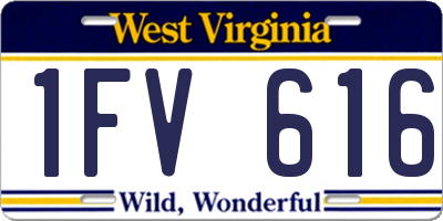 WV license plate 1FV616