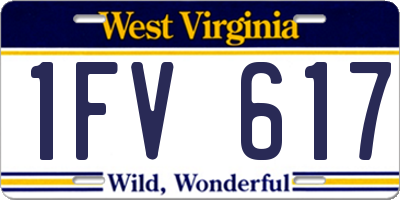 WV license plate 1FV617