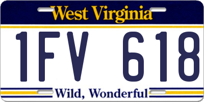 WV license plate 1FV618