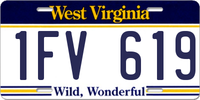 WV license plate 1FV619