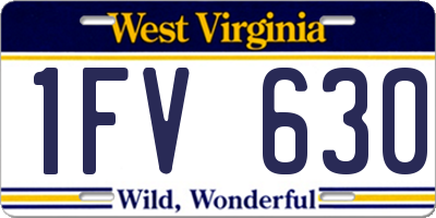 WV license plate 1FV630