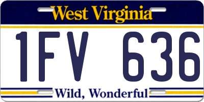 WV license plate 1FV636
