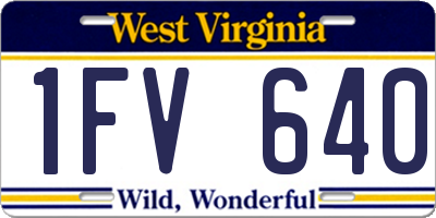 WV license plate 1FV640
