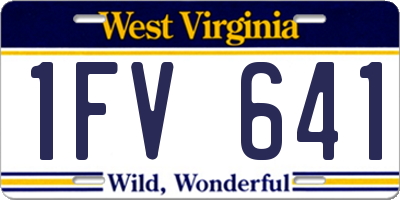WV license plate 1FV641