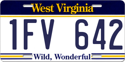 WV license plate 1FV642