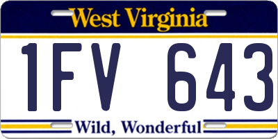 WV license plate 1FV643