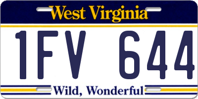 WV license plate 1FV644