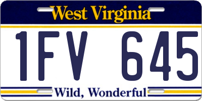 WV license plate 1FV645