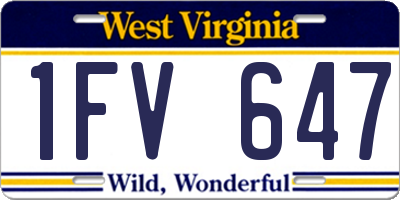 WV license plate 1FV647