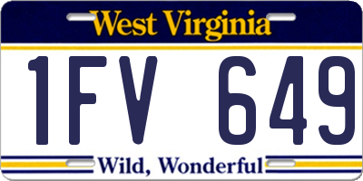 WV license plate 1FV649