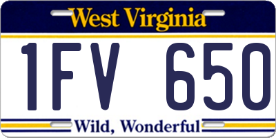 WV license plate 1FV650