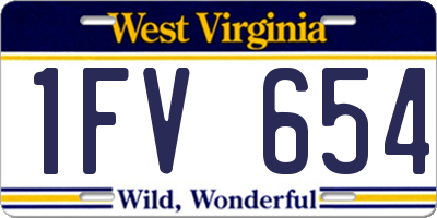 WV license plate 1FV654