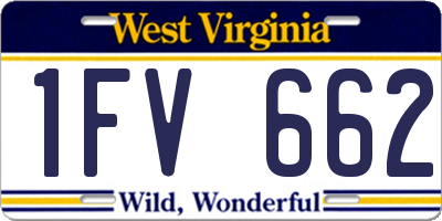 WV license plate 1FV662