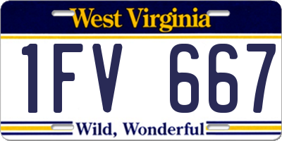 WV license plate 1FV667