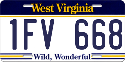 WV license plate 1FV668
