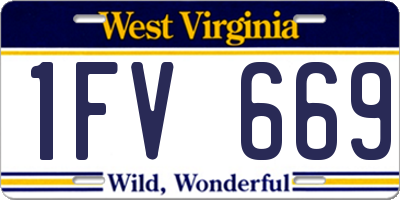 WV license plate 1FV669