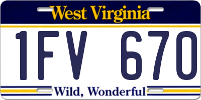 WV license plate 1FV670