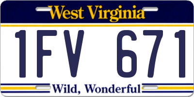 WV license plate 1FV671