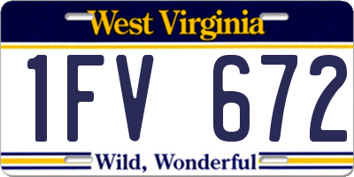 WV license plate 1FV672