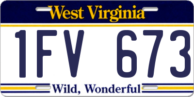 WV license plate 1FV673