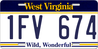 WV license plate 1FV674