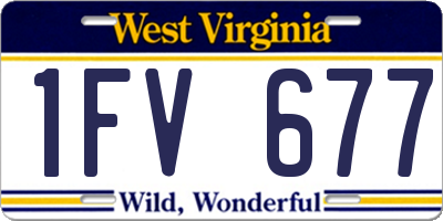 WV license plate 1FV677
