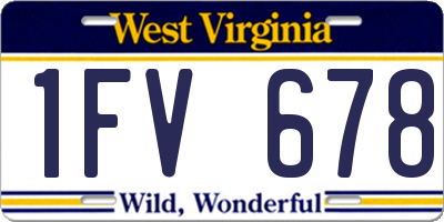 WV license plate 1FV678