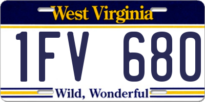 WV license plate 1FV680
