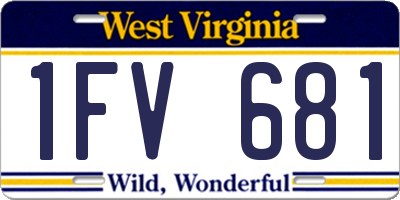 WV license plate 1FV681