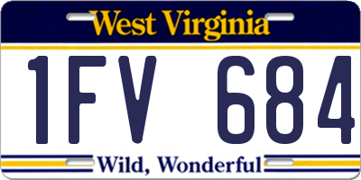 WV license plate 1FV684