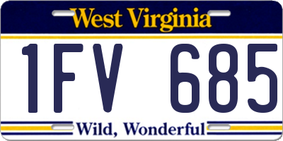 WV license plate 1FV685