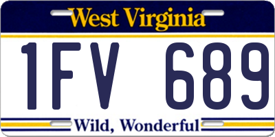 WV license plate 1FV689