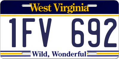 WV license plate 1FV692