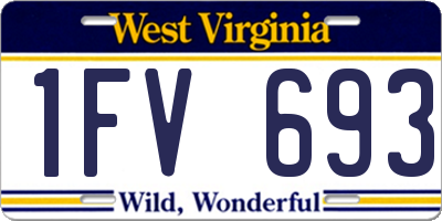 WV license plate 1FV693