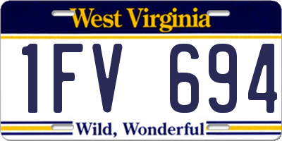 WV license plate 1FV694