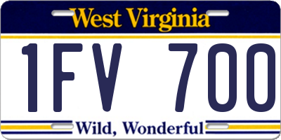 WV license plate 1FV700