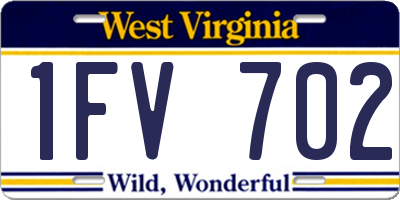 WV license plate 1FV702
