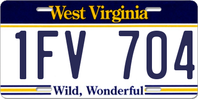 WV license plate 1FV704
