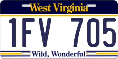 WV license plate 1FV705
