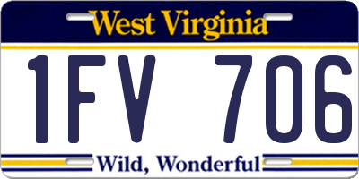 WV license plate 1FV706