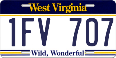 WV license plate 1FV707