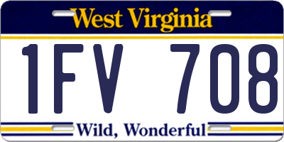WV license plate 1FV708
