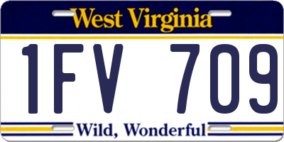 WV license plate 1FV709
