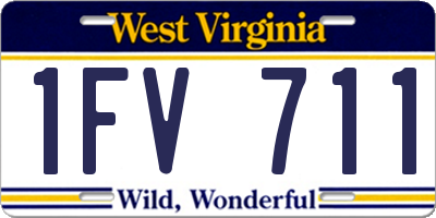 WV license plate 1FV711