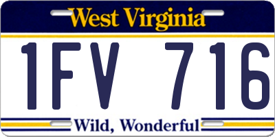 WV license plate 1FV716