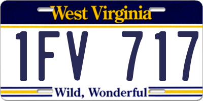 WV license plate 1FV717