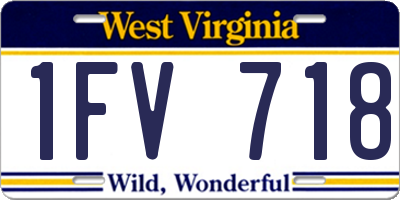 WV license plate 1FV718