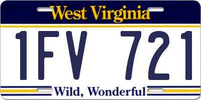 WV license plate 1FV721