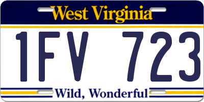 WV license plate 1FV723