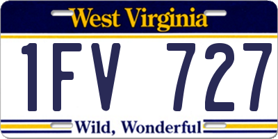 WV license plate 1FV727